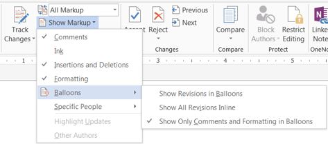 Set MS Word Track Changes